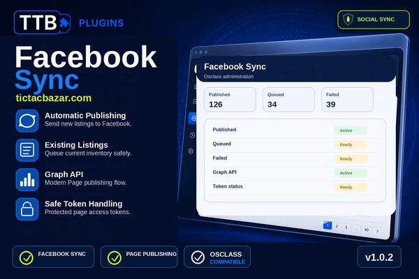 Osclass Facebook Auto Post & Sync Plugin - TTB Facebook Sync