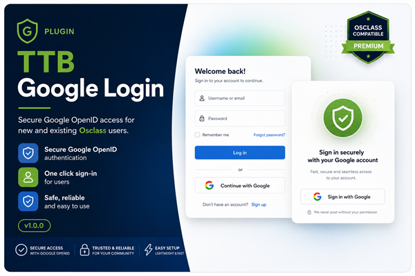 Osclass Google Login Plugin — screenshot 2