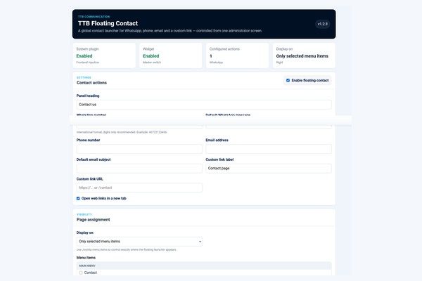 Joomla Floating Contact Button Extension — screenshot 2