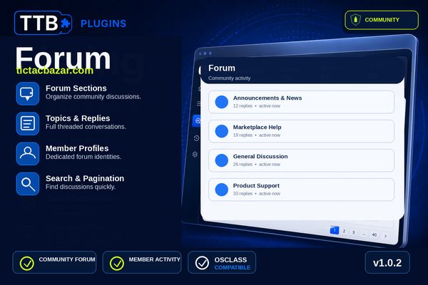 Osclass Forum Plugin - TTB Forum