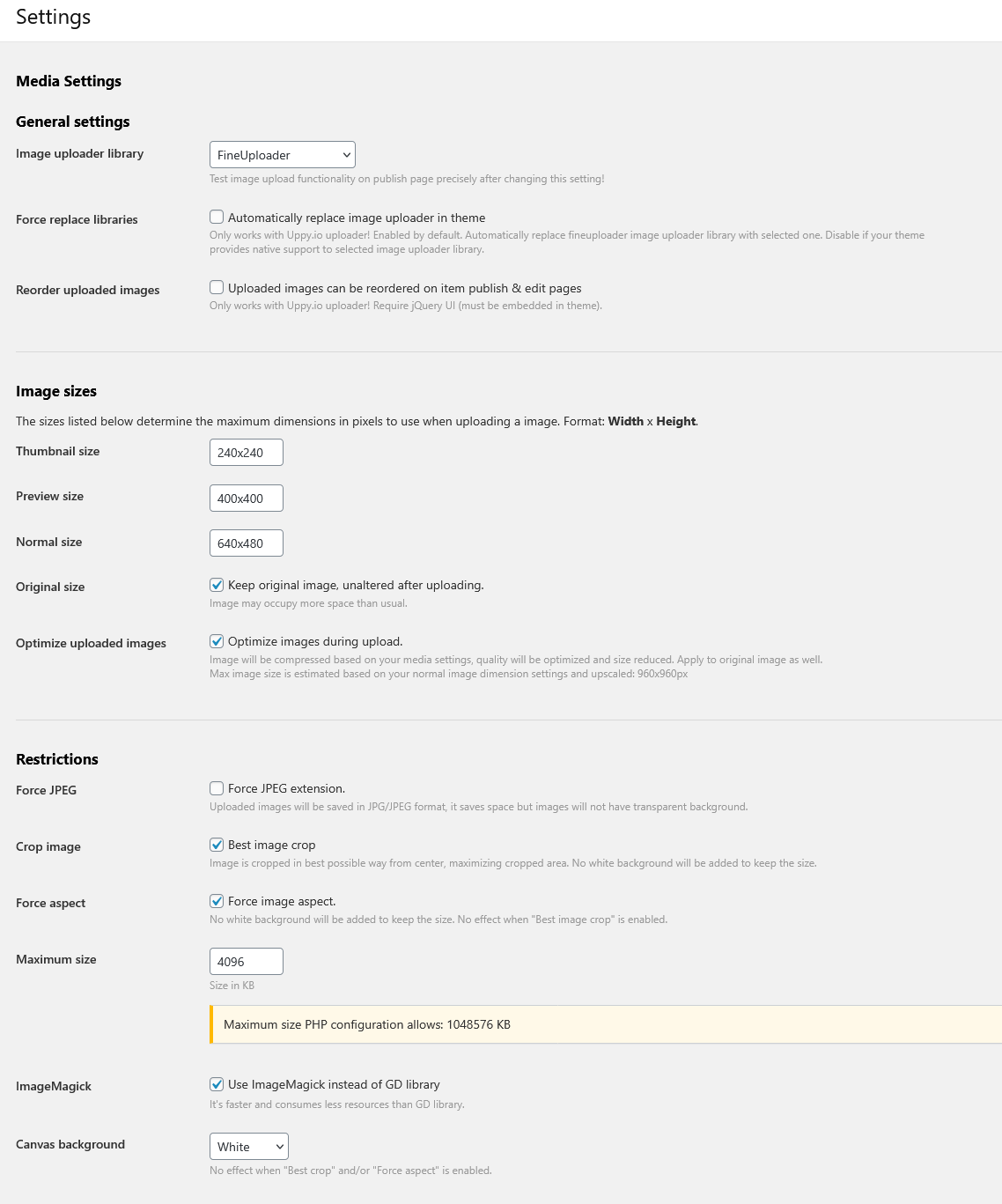 Osclass Image Manager Plugin — screenshot 2