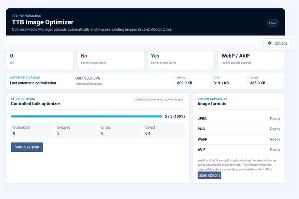 Joomla Image Optimizer Extension — screenshot 2