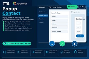 Joomla Popup Contact Form Extension - TTB Popup Contact