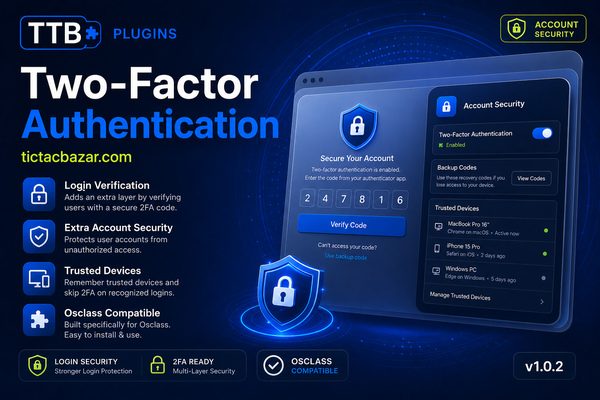 Osclass Two-Factor Authentication Plugin - TTB Two-Factor Authentication